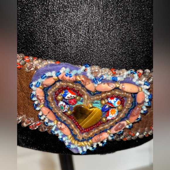 Vintage Handmade boho beaded belt Murano beads amazing piece rare find - Picture 8 of 16